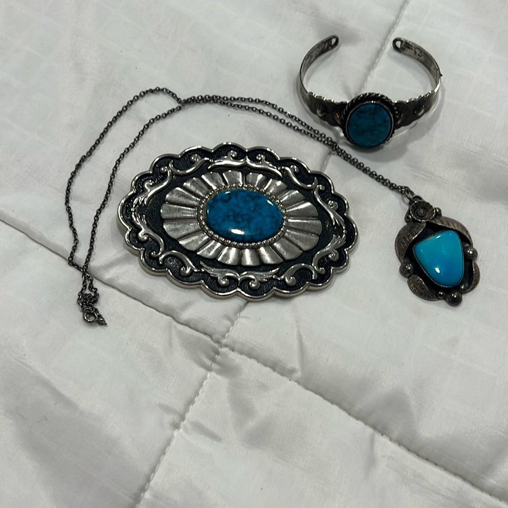 3 piece turquoise set